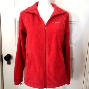 Columbia Red Full Zip Fleece Jacket